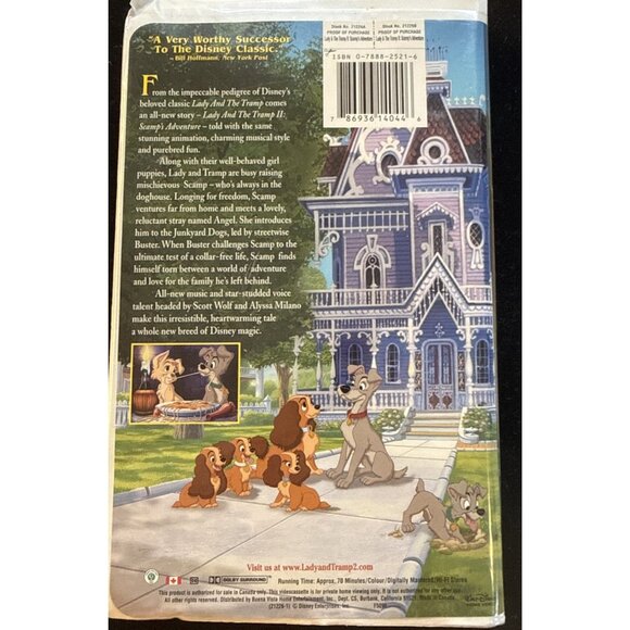 Lady And The Tramp II- Scamp's Adventure VHS Walt Disney - Picture 2 of 12